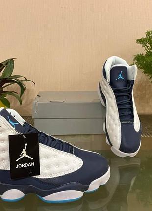 Nike air jordan 13 retro (синьо-білі)1 фото