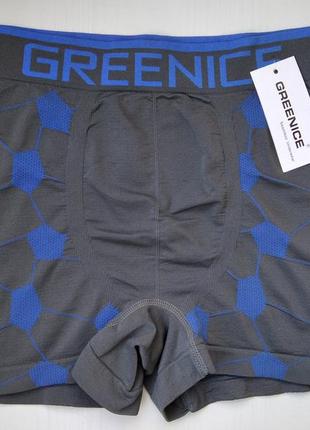 Боксеры мужские greenice бесшовные серый с синим поясом xl\xxl 4544