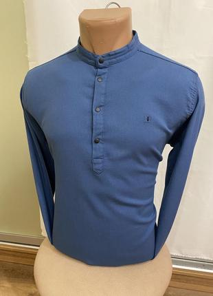 Сорочка блакитна,97%коттон,3%еластан.