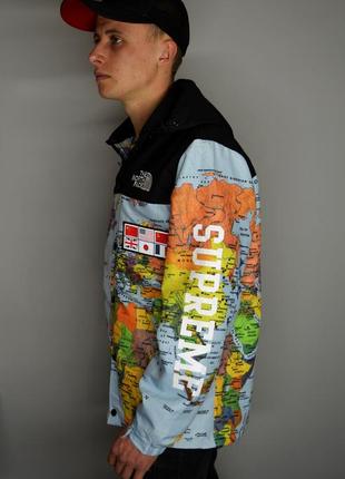 Рефлективна куртка supreme x tnf map blue