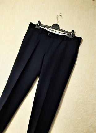 Итальянские мужские брюки костюмные тёмно-синие штаны бренд mario cimpanione5 фото