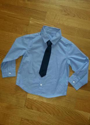 Рубашка с галстуком для маленького джентльмена primark на 2-3 года
