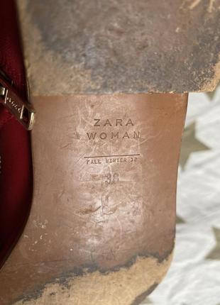 Кожаные натуральные красные молодёжные ботинки 38 размера zara5 фото