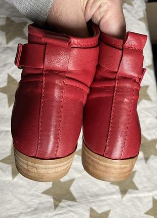 Кожаные натуральные красные молодёжные ботинки 38 размера zara4 фото