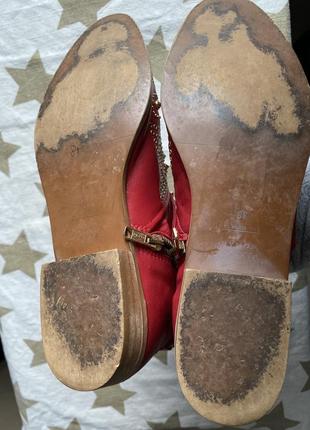 Кожаные натуральные красные молодёжные ботинки 38 размера zara6 фото
