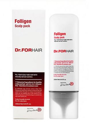 Оздоровлююча маска для шкіри голови dr.forhair folligen scalp pack 250 мл3 фото