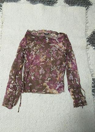 Шёлковая блузка massimo dutti, размер 36