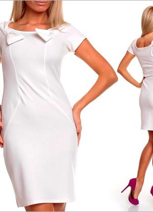 Ділове плаття білого кольору2 фото