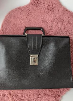 Класичний чоловічий портфель для документів, ноутбука