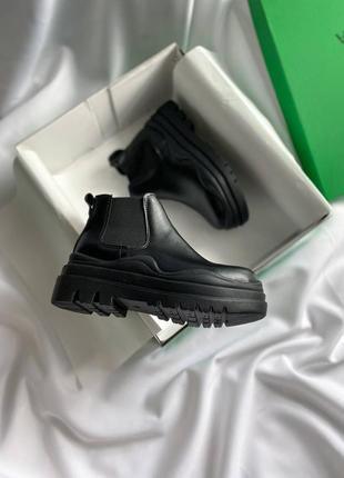 Черевики в стилі bottega veneta overlock black no logo
