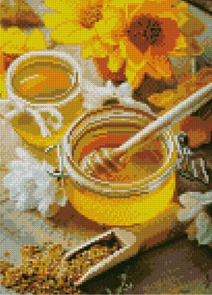 Алмазная вышивка. картина на подрамнике "баночки с медом", размер 40х30 см