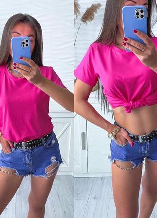 Мягенькая и приятная к телу футболка, цвет: беж, малина, зеленый, оранж, черный, белый, размер: 42-44, 46-48