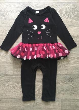 Чоловічок комбінезон з котиком f&f 12-18 місяців