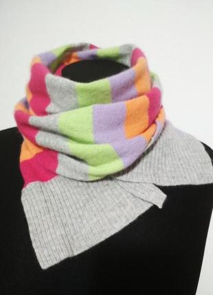 100% кашемір фірмовий базовий кашеміровий шарф в смужку кашемір marks & spencer3 фото