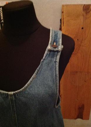 Натуральный джинсовый сарафан с карманами forever 21, р. 44-465 фото
