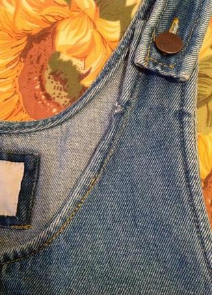 Натуральный джинсовый сарафан с карманами forever 21, р. 44-467 фото