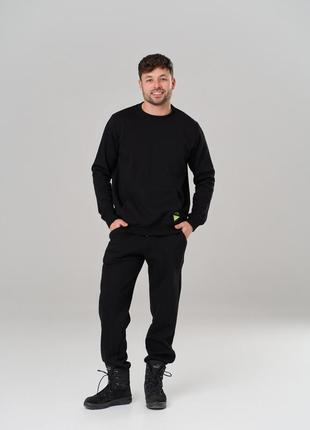 Чоловічий теплий костюм зі штанами - байка - однотонний