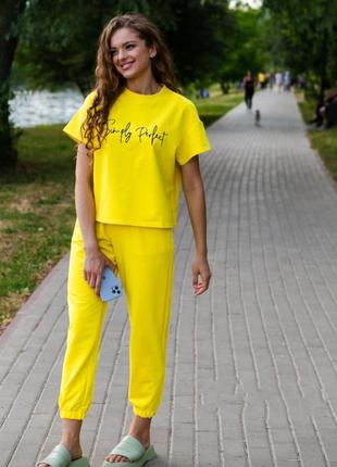 Снижка 🔥🔥🔥стильный спортивный костюм яркого желтого цвета 💛💛💛