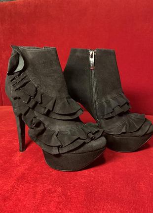 Чорні ботильйони,чорні туфлі,чорні ботильйони на підборах