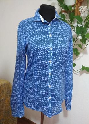 100% котон фірмова італійська котонові блуза в стильний горох