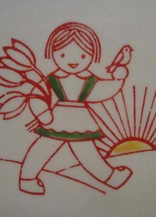 Детская тарелка девочка с птичкой ссср буды №т944 фото