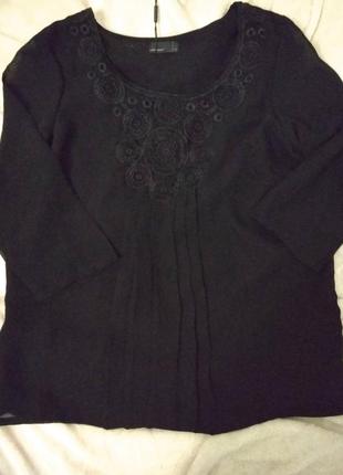 Симпатичная блузочка чорного цвета с рукавом в три четверти4 фото