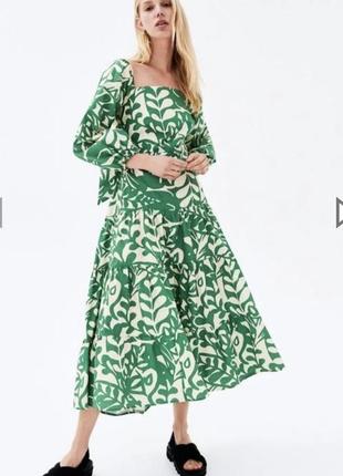 Платье reserved миди зеленая