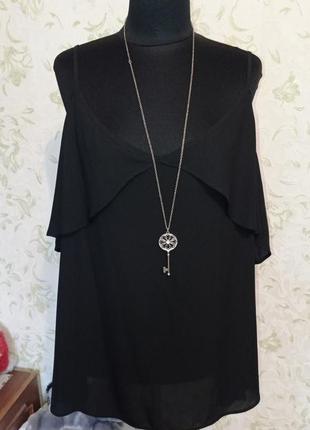 Блуза с открытыми плечами батал uk22