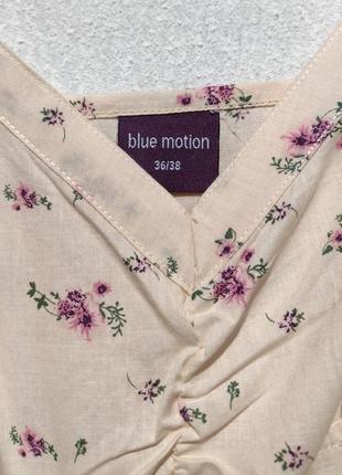Длинное котоновое платье в стиле прованс в мелкий цветочек blue motion9 фото