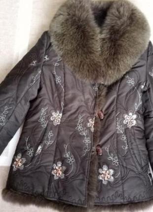 Куртка на меховой подкладе yimei, весенняя распродажа3 фото