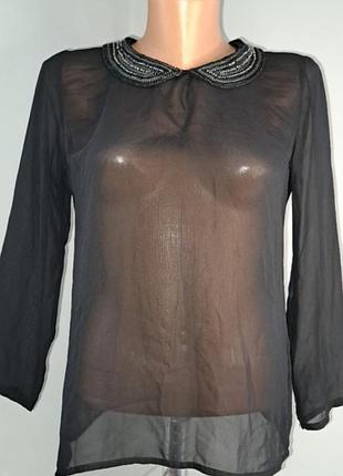 Шифонова блузка з красивим комірцем