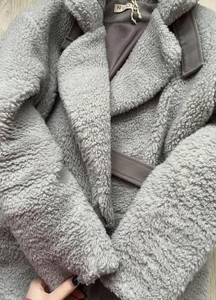 Шуба зі стриженої овчини сірого кольору nuga7 фото