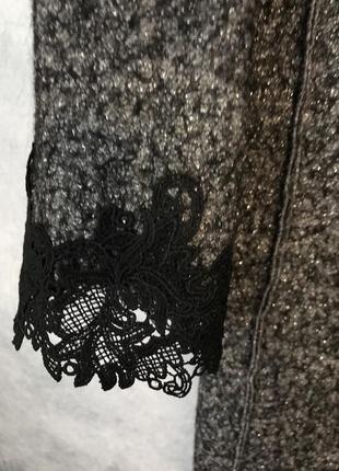 Твідова сукня-трапеція з мереживом3 фото