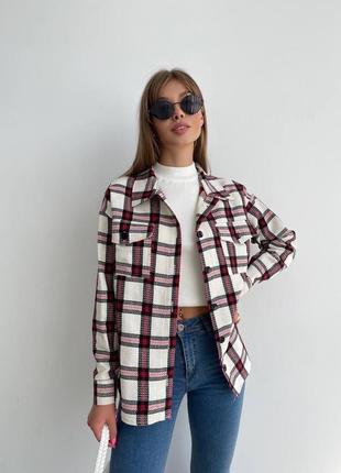 Рубашка в клеточку теплая кашемировая в клеточку белая черная красная свободная оверсайз кофта худи толстовка водолазка свитер