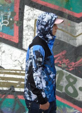 Куртка supreme x tnf the north face map blue синяя с черным мужская / женская3 фото