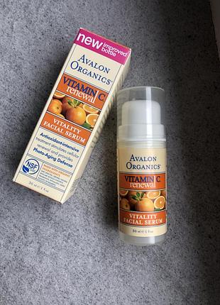 Сироватка для лиця з вітаміном c сыворотка для лица с витамином с avalon organics vitamin c renewal vitality facial serum