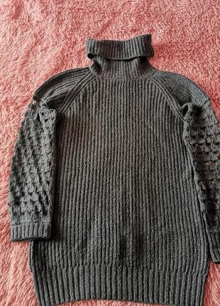 Свитер удлиненный, свитер туника, свитер платья1 фото