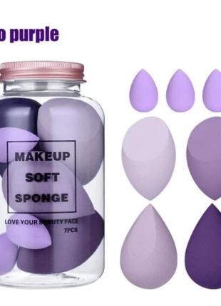 Набір спонжів для макіяжу makeup soft sponge різного кольору 7 шт2 фото