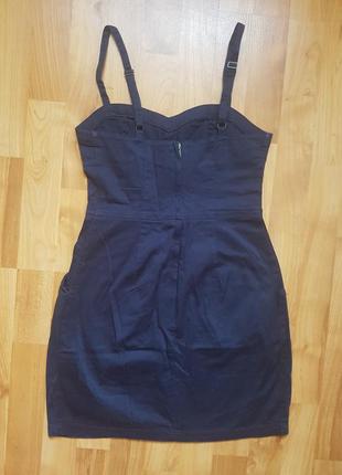 Красивое коктейльное тёмно синие мини-платье h&m (divided)!! размер 342 фото