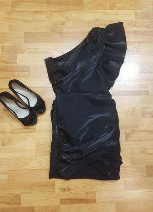 Новое шикарное вечернее / коктейльное платье h&m на одно плечо ! xs/s