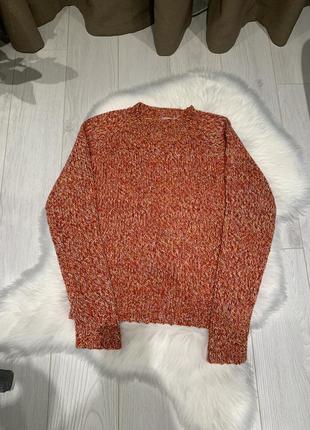 Оранжевый зимний теплый женский свитер из полиакрила1 фото