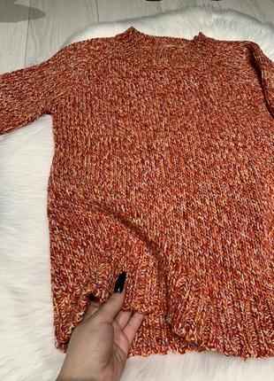 Оранжевый зимний теплый женский свитер из полиакрила4 фото