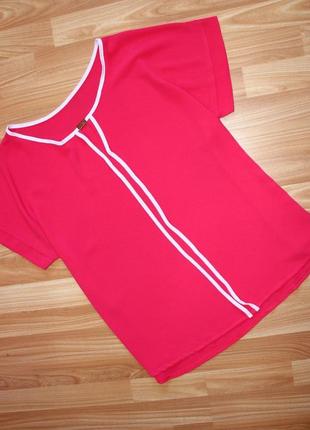 Блуза кофточка / футболкою / червоно-рожевий текстурний шифон з ніжним кантом4 фото