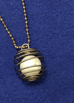 Кулон подвеска с цепочкой жемчужина