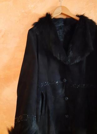 Дубленка из кожы козы пальто шуба куртка из овчины5 фото