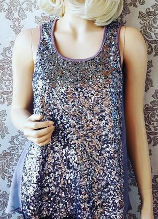 Майка в пайетку шифоновая