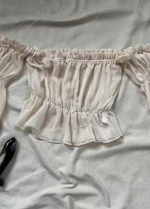 Нежная нюдовая блузка от shein, молочная блуза