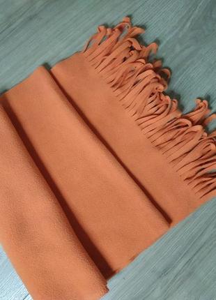 Широкий флісовий однотонний шарф