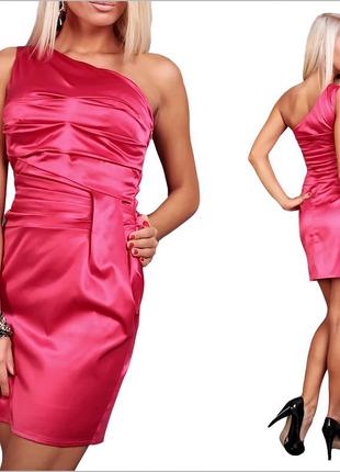 Розовое платье со складками1 фото