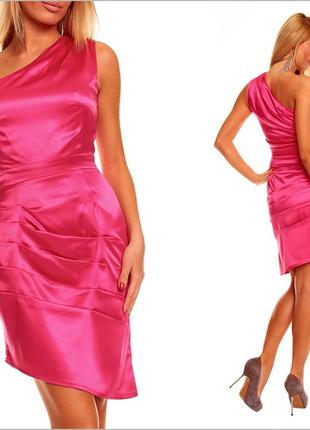 Платье розовое со складками3 фото